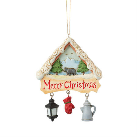 Christmas at the Lodge Cabin Icons Ornament - Boxed