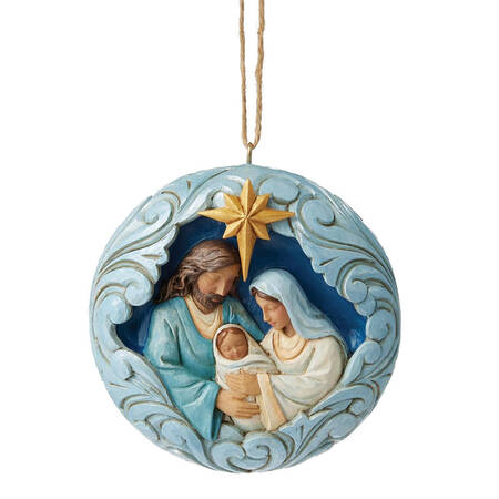 Twilight Blue Holy Family Ornament - Boxed