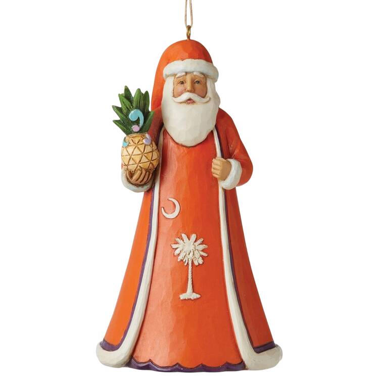 Santa Ornaments South Carolina Santa - Orange - Boxed