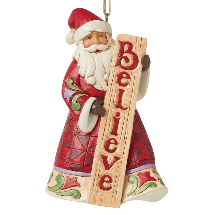 Santa Ornaments Santa With Porch Board - Boxed