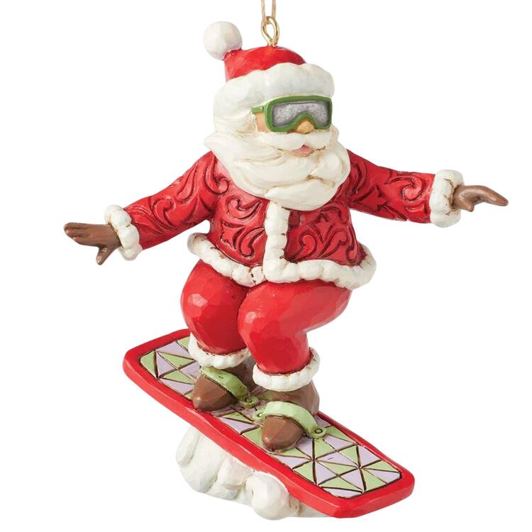 Santa Ornaments Snowboarding Santa - Boxed