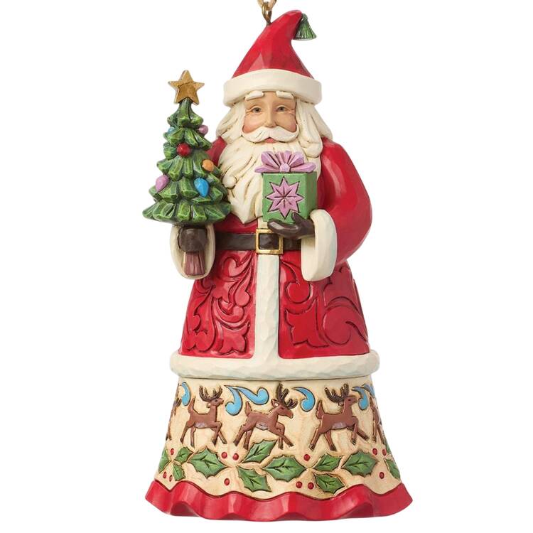 Santa Ornaments Santa With Gifts - Boxed