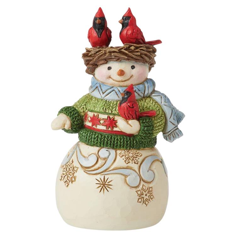 Christmas Minis Mini Snowman With Cardinals - Boxed