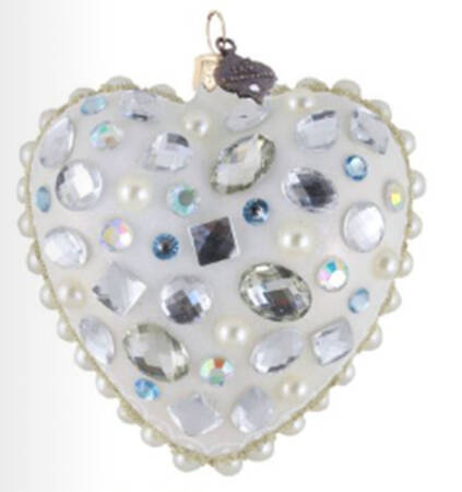 Bridal Ornament Collection Bejeweled Opal Heart - With Box