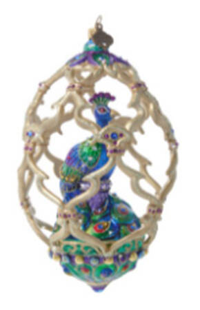 Holiday Ornament Collection Peacock Egg - Boxed