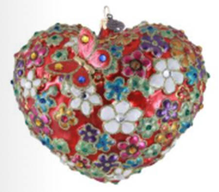 Holiday Ornament Collection Blossom Floral Heart - Boxed
