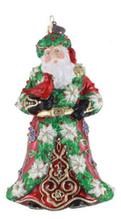 Holiday Ornament Collection Floral Santa - Boxed
