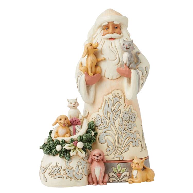 White Woodland Santas Here Comes Santa Paws - Boxed