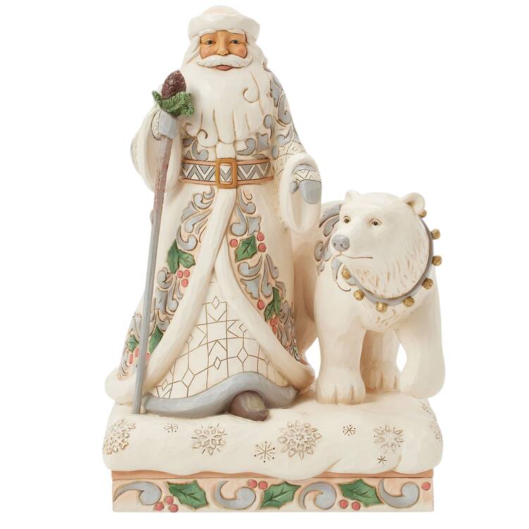 White Woodland Santas Wintertime Wonder - Boxed