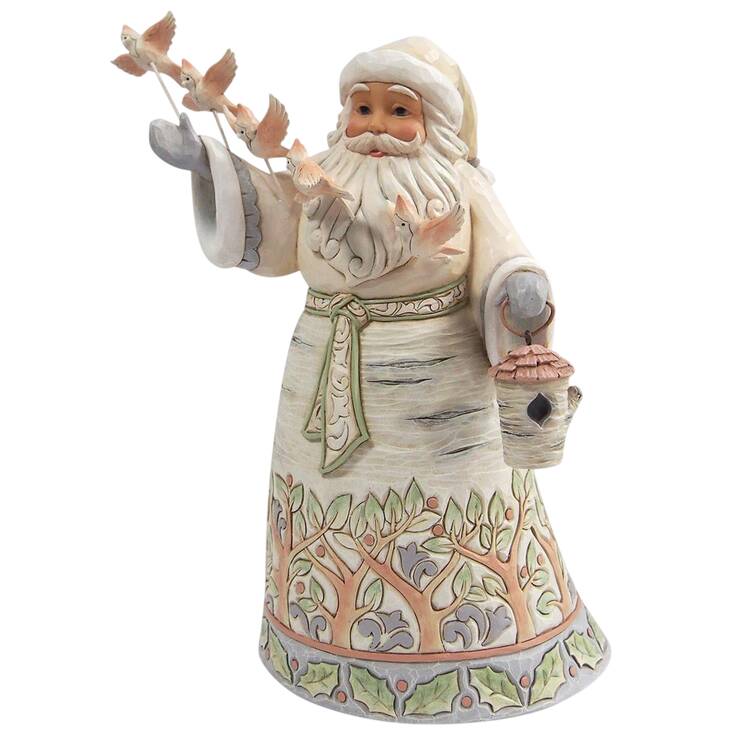 White Woodland Santas Birchwood Blessings - Boxed