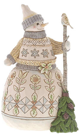 White Woodland Snowman Greetings From The Woods - Boxed