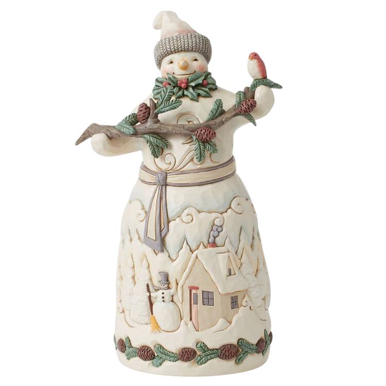 White Woodland Snowman Winter In The Woodlands - Boxed
