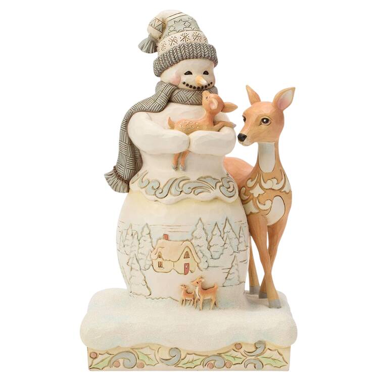 White Woodland Snowman Winter Blessing - Boxed