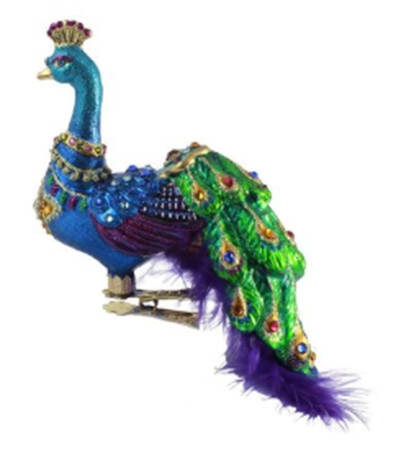 Peacock Ornament Collection Peacock Ornament Clip-Blue - Boxed