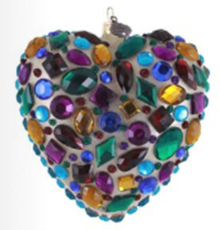 Peacock Ornament Collection Bejeweled Heart - With Box