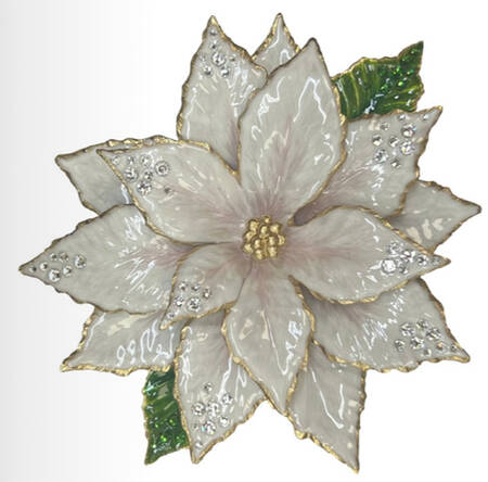 Holiday Decor Figurine Collection Sierra White Poinsettia - Boxed