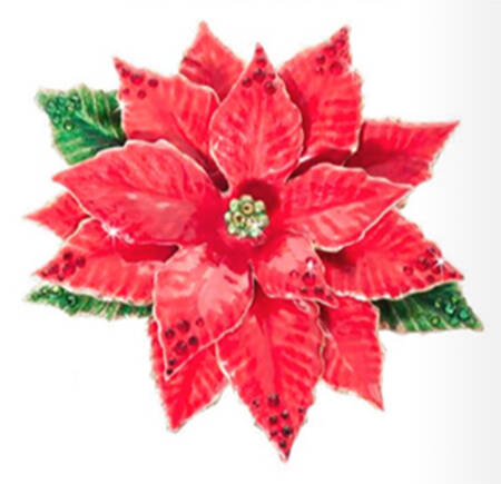 Holiday Decor Figurine Collection Red Poinsettia - Boxed