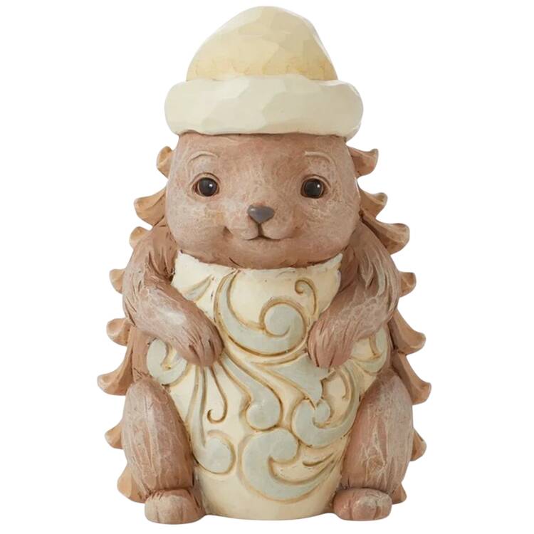 White Woodland Animals Pinecone Hedgehog - Boxed