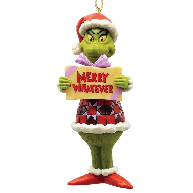 Grinch PVC Message Ornaments Merry Whatever - No Box