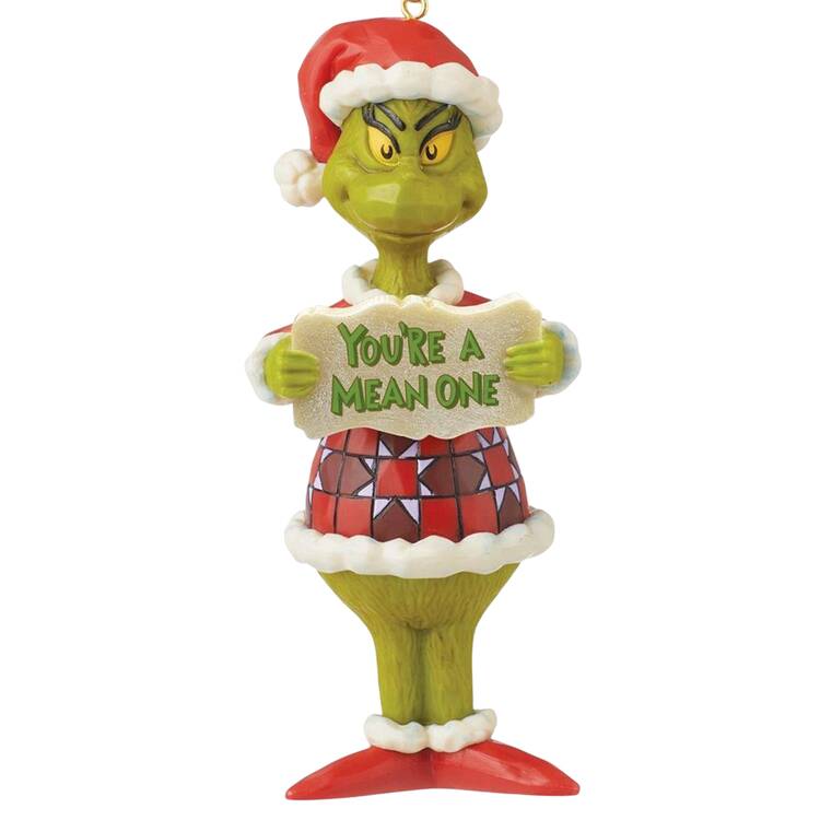 Grinch PVC Message Ornaments You're A Mean One - No Box