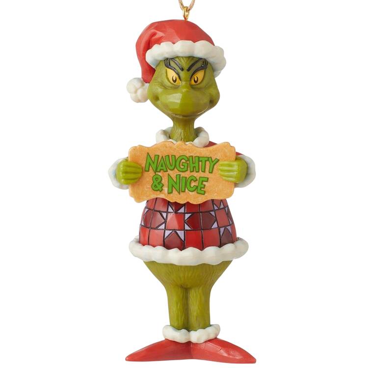 Grinch PVC Message Ornaments Naughty & Nice - No Box
