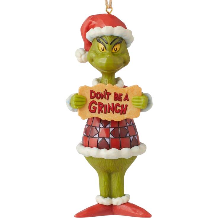 Grinch PVC Message Ornaments Don't Be A Grinch - No Box