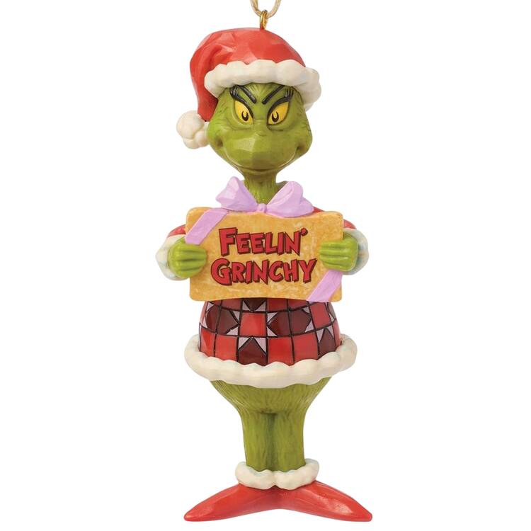 Grinch PVC Message Ornaments Feelin' Grinchy - No Box