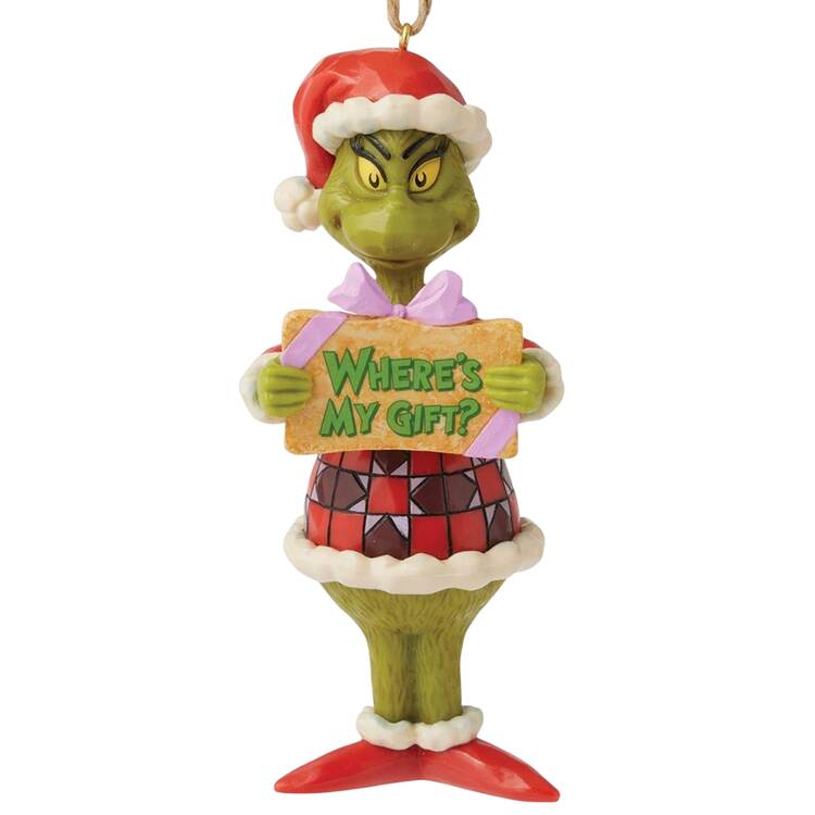 Grinch PVC Message Ornaments Where's My Gift? - No Box