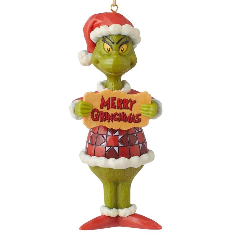 Grinch PVC Message Ornaments Merry Grinchmas - No Box
