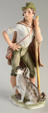 Old World Life Shepherd & Dog-Color Bisque - No Box