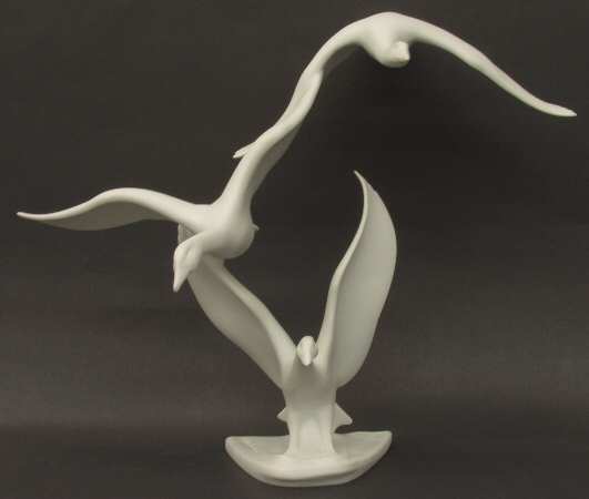 Birds Three Flying Geese (White Bisque) - No Box