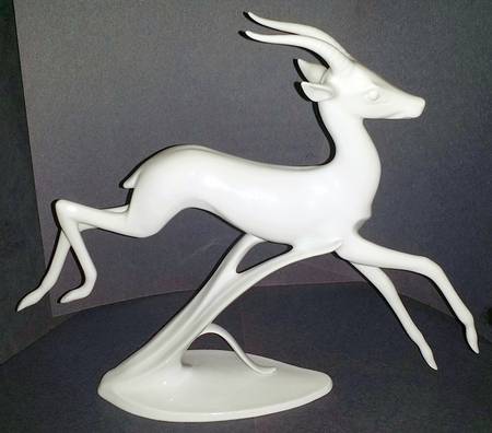 Wild Animals Gazelle (White Glaze) - Boxed
