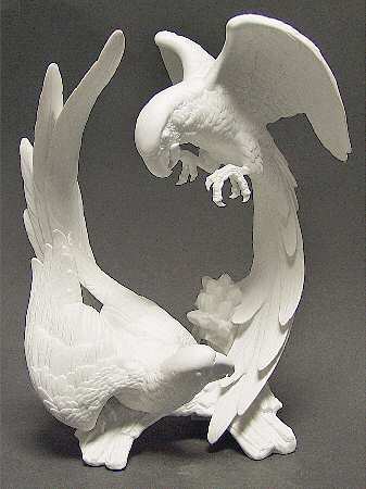 Birds Parrot Group-White Bisque - Boxed