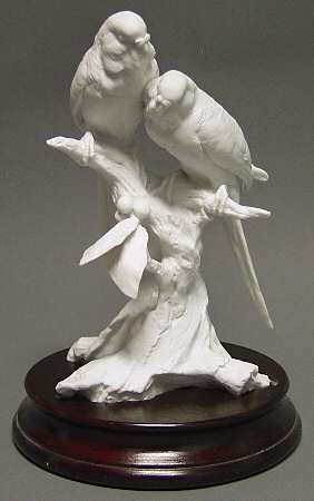 Birds Budgies - White Bisque - No Box