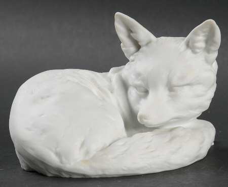 Wild Animals Lying Fox (White Bisque) - No Box