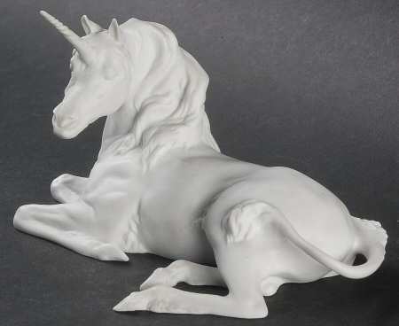 Horses Lying Unicorn (White Bisque) - Boxed