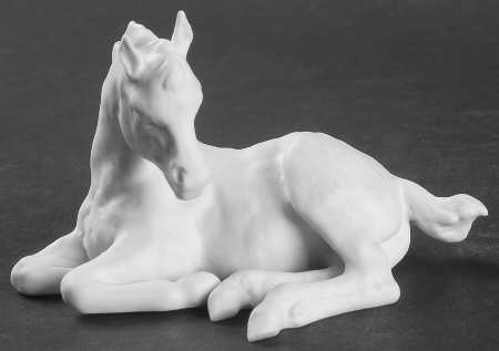 Horses Lying Foal (White Bisque) - Boxed