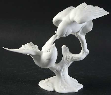 Birds Titmouse Group-White Bisque - Boxed