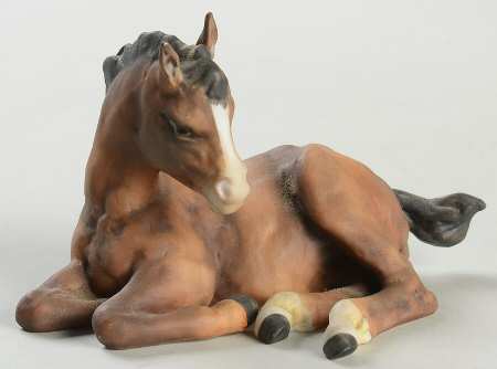 Horses Lying Foal (Colored Bisque) - Boxed