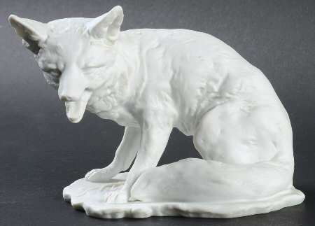 Wild Animals Sitting Fox (White Bisque) - No Box