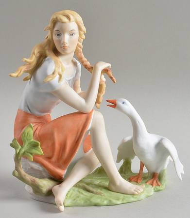 Old World Life Goose Girl (Color Bisque) - Boxed