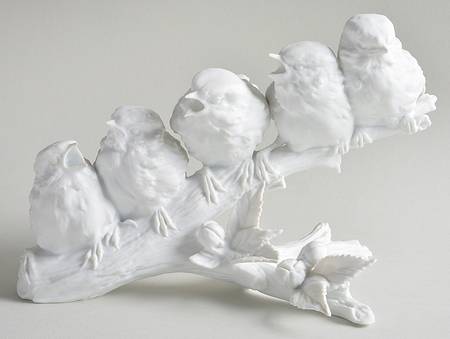 Birds Baby Titmice-White Bisque - Boxed