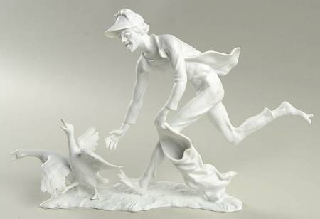 Old World Life Duck Thief-White Bisque - Boxed