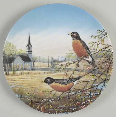 Birds of The Seasons Robins In Early Spring - No Box