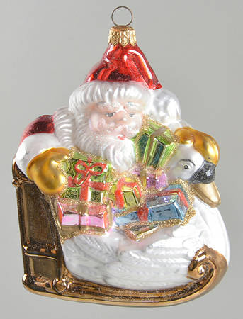 Santa Collection Santa On A Goose Sled - Boxed