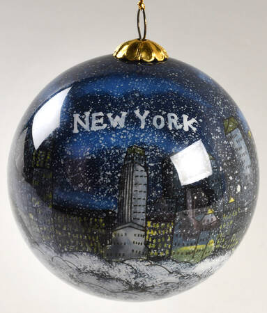 Kurt Adler Christmas Ornament Christmas In New York - Chuck Fischer - Boxed