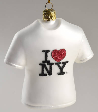 Kurt Adler Christmas Ornament I Love Ny T Shirt - With Box