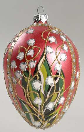 Kurt Adler Christmas Ornament Faberge Egg-Lillies Of The Valley - No Box