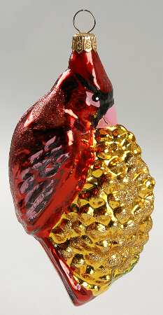 Kurt Adler Christmas Ornament Cardinal With Corn - Boxed