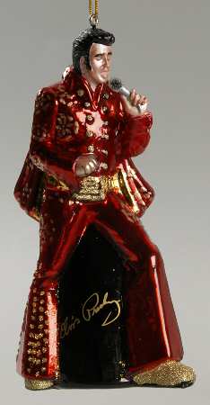 Elvis - Blown Glass Elvis In Red Jumpsuit - Boxed